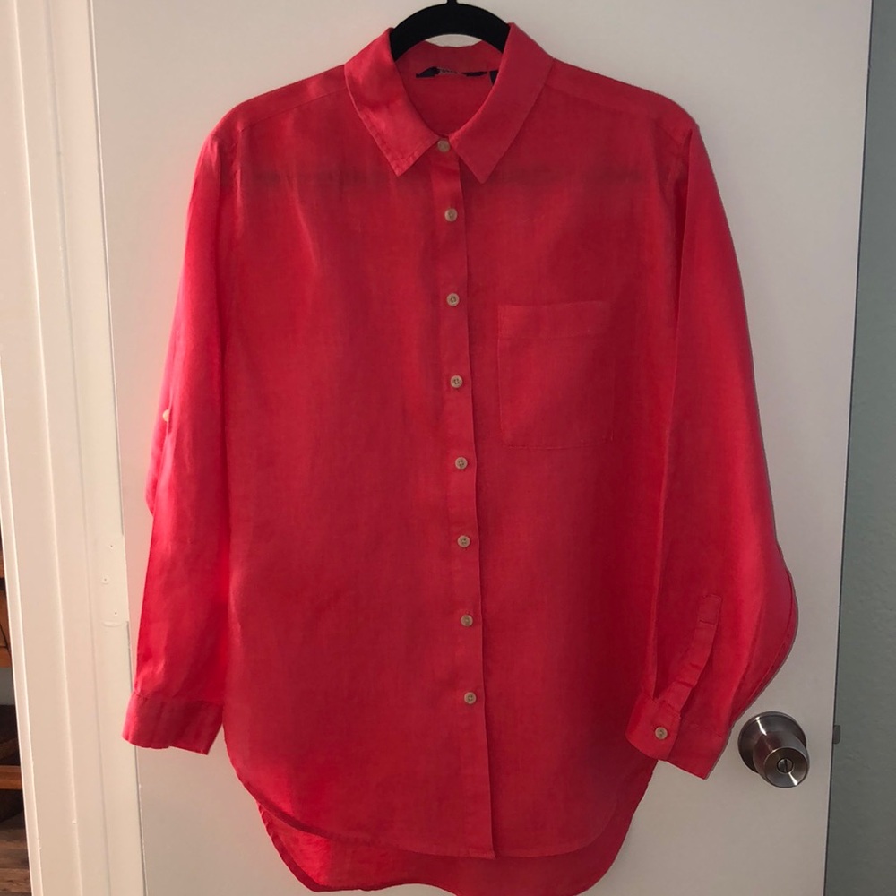 4️⃣ FOR $🔟! LANDS’ END OVERSIZED XS WOMEN’S BLOUSE